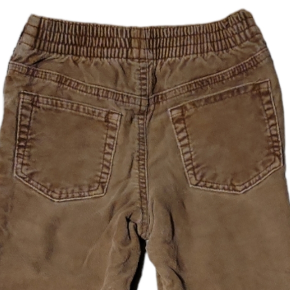 Vtg Old Navy Girl's Brushed Brown Denim Jeans Zip Pockets Pink Ribbon 3T - Picture 4 of 6